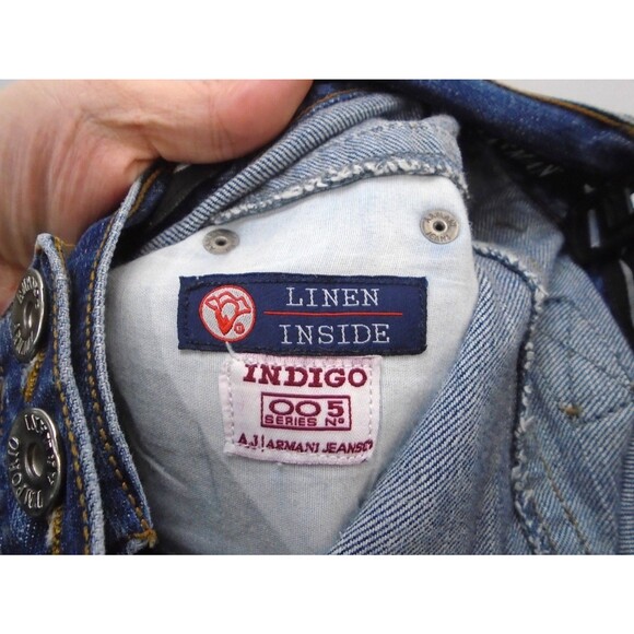 Armani Emporio Mens Jeans Size 32 (34x31) Blue Denim Relaxed Fit Straight Leg - Picture 16 of 16